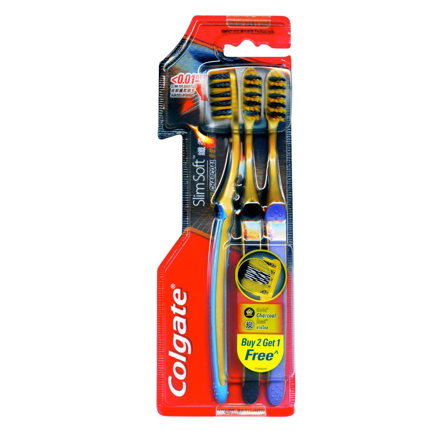 Colgate Slim Soft Gold Charcoal Buy 2 Get 1 Toothbrush - Southstar Drug